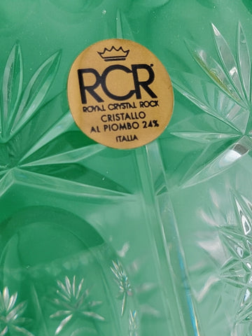 Vintage RCR - Royal Crystal Rock - 24% Lead Crystal Vase - 8.5 In -Made in Italy