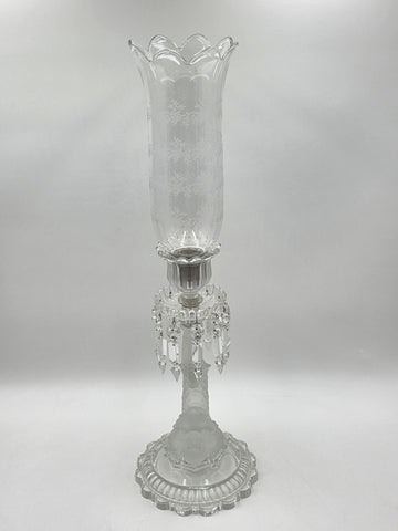 Rare Antique Beautiful Baccarat France Dolphin Form Candlestick Signed. 24 Inch.