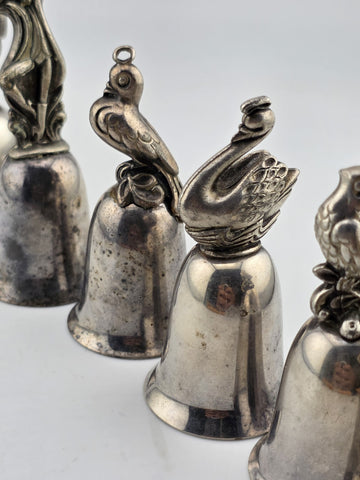 Vintage Complete Set of 12 Reed & Barton's 12 Days of Christmas Silver Bells.
