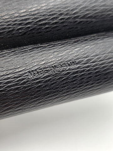Vintage S.T. Dupont Black Grain Leather & Black Gold Cigar Case For 2 Cigars