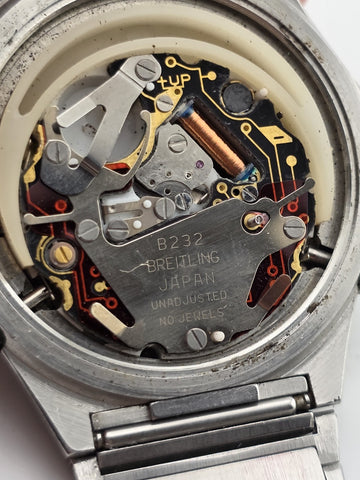 1987 42mm Breitling 80972 Jupiter Navitimer 3300 Quartz Watch. Untested. As-is.