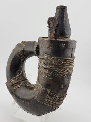 Antique Rare round shape powder flask Rare collectible ottoman Islamic Arabic.