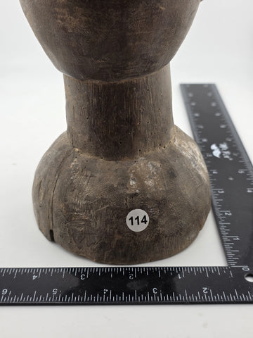 Antique Authentic African Songye Style Tribal Carved Wooden Head Sculpture 9 in