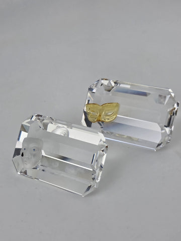 Set Of 2 Vintage Swarovski Figurine Shield Columbine. Excellent Condition.