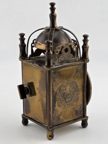 Vintage Smiths Miniature Brass Lantern Clock Wind-Up Made in Great Britain. Read
