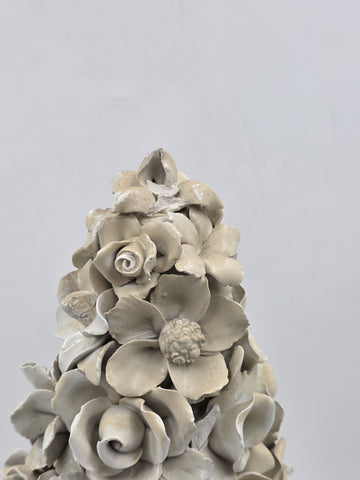 Vintage Large Italian Porcelain Floral Topiary Urn Capodimonte Style 17.5". Read