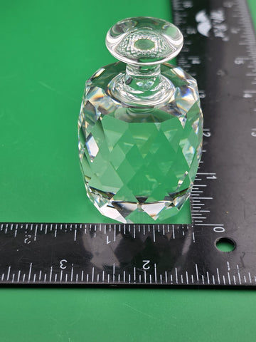 Vintage 1970 Swarovski Faceted Clear Crystal 2.5" tall ONE TON Paperweight W Box