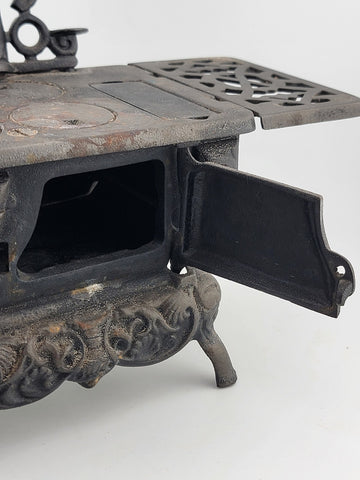 Antique Collectible Crescent Miniature Toy Cast Iron Stove Salesman Sample.