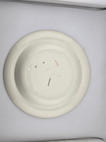 Rare Antique Set of 4 1882 & 83 Wedgwood Queensware dinner plates. VG Condition