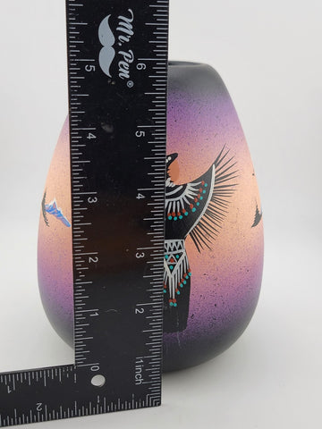 Signed E. Johnson Navajo Beautiful Handmade Pottery Mystique Maiden Vase
