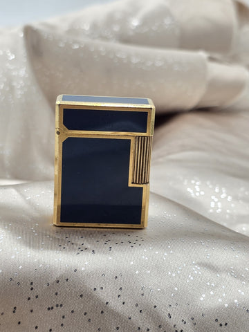 Rare Vintage S.T. Dupont Paris Ligne 1 Laque de Chine Royal Blue Gas Lighter