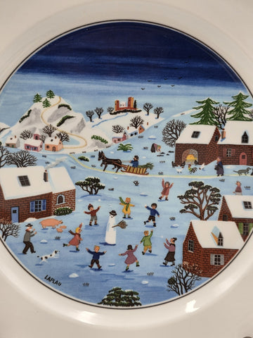 Villeroy & Boch Design Naif Laplau 4 Dinner Plates Christmas Village Noah Ark