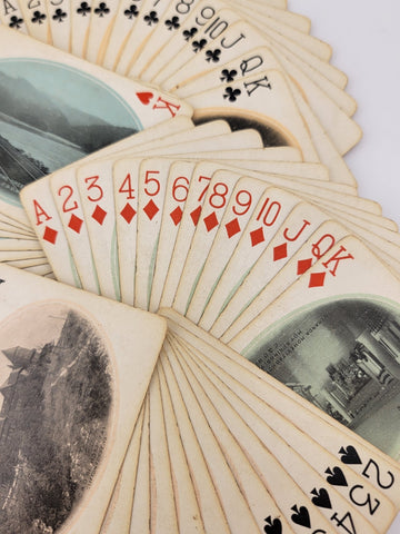 Rare Antique 1930's C & O- F.F.V. Railroad Via Washington Playing Cards-Complete