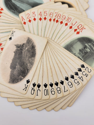 Rare Antique 1930's C & O- F.F.V. Railroad Via Washington Playing Cards-Complete
