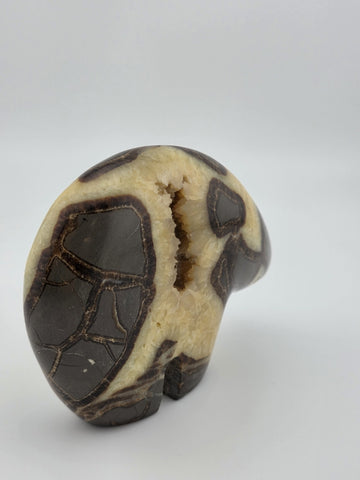 Septarian Nodule Bear Large Figurine Hand Carved Dragon Stone Crystal Sculpture
