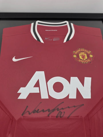 Wayne Rooney Signed Manchester United Jersey Framed Display COA A1 Memorabilia
