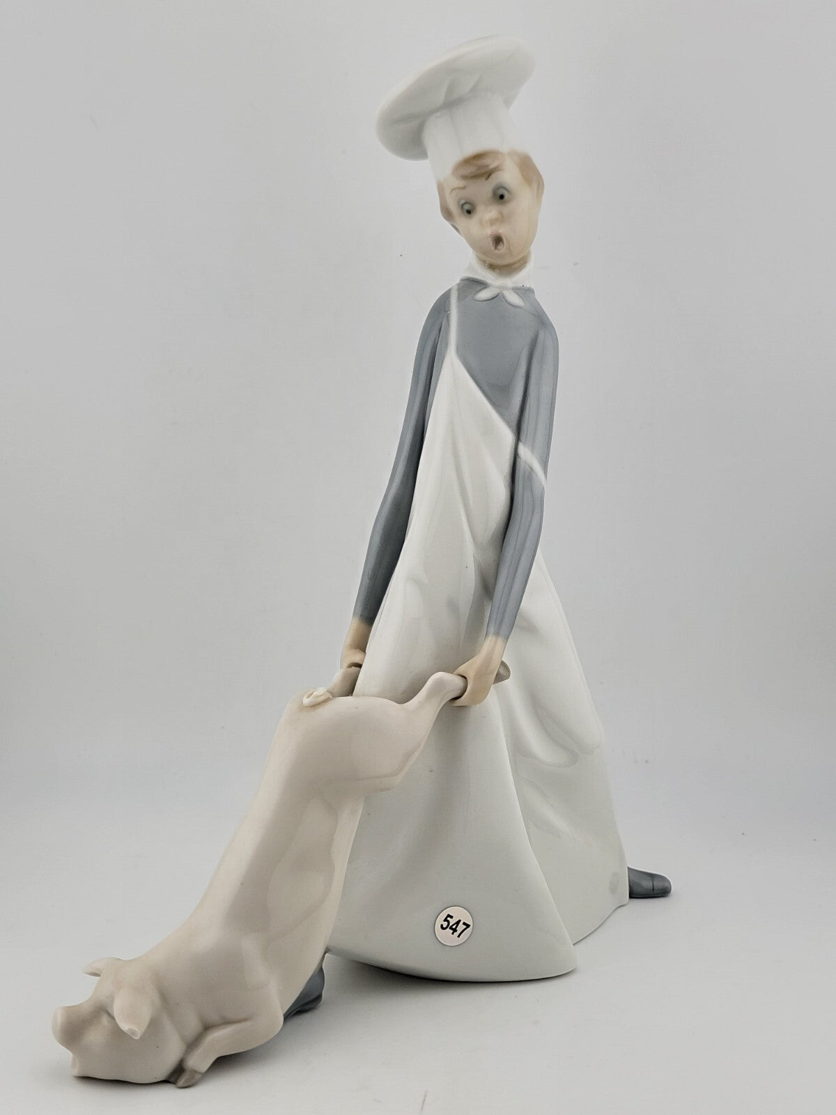 Vintage Lladro "Cook In Trouble" Boy With Pig #4608 Matte Finish. VG Cond.