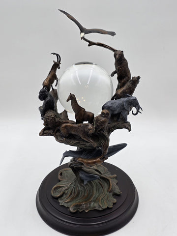 1950's Franklin Mint Guardians Of The World Crystal Ball By S.Lord Heavy Bronze.