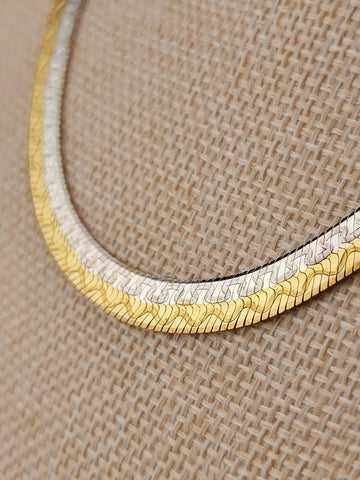HAN Gold Vermeil over Sterling 925 Silver Italy 30 Inch Necklace. Double Sided.