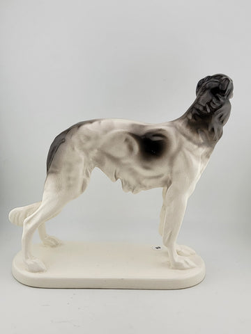Rare Antique Original German porcelain Borzoi dog figurine 1928. by R. Steiner