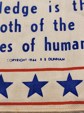 EXTREMELY RARE POST WAR ED. WEBSTER MEMORIAL CONSTITUTION HANKERCHIEF 1944 GOP