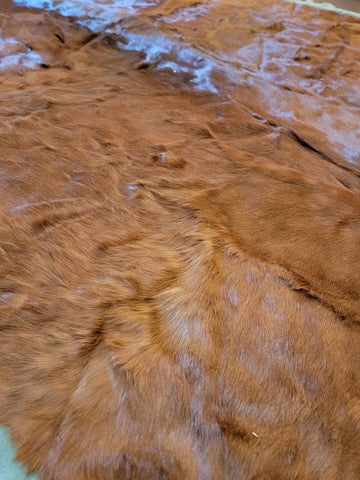 Vintage Horse Hide Lap Robe By National Fur & Tanning Co. Very Clean & Shiny.