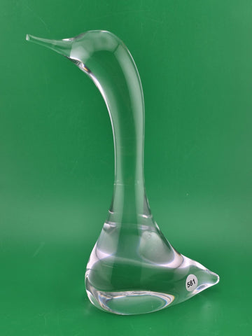 Vintage Mid Century Daum France Crystal Swan Duck Loon Bird Figurine Signed.