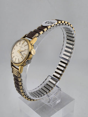 Vintage 1950's Ladies Mechanical Movado Alarm Watch. 24k Gold Plated. Working.