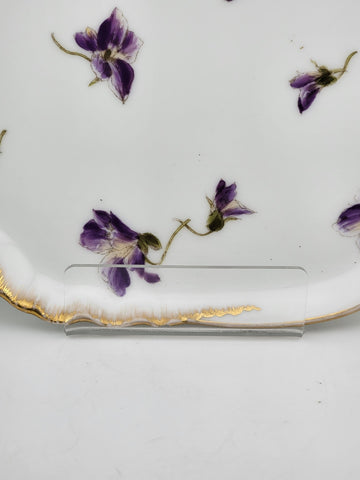 Vintage A. Klingenberg & C. Dwenger Coiffe ~Violet Limoges Serving Tray ca 1900