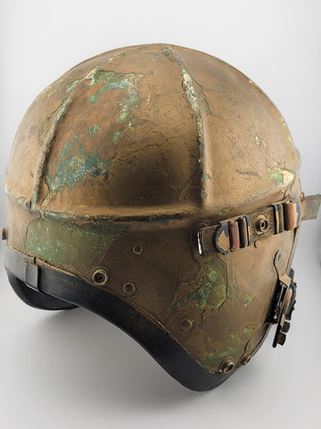 Rare 1950s US Navy Korean War H-4 Flight Helmet XL MFG Bassons Corp. W Boom Mic