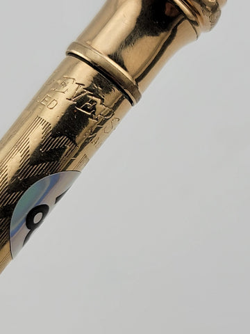 Antique English Victorian 14K Gold Filled Propelling Pencil Engraved 1927.