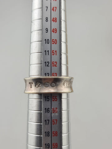 Authentic Tiffany & Co 1837 Sterling Silver 6.3mm Wide Concave Band Ring Size 7