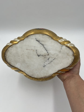 Gilded Le Mieux  China Gondola Bowl Hand Painted 24K Gold - Europe 1936-1939