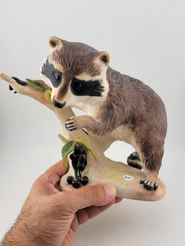 Vintage Cybis Raffles The Raccoon 7" Porcelain Figure Figurine. VG Cond.