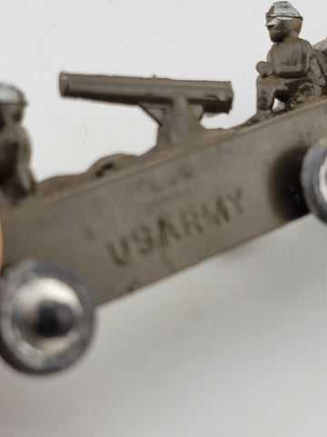 Antique Ralstoy 1930's US Army Truck with Spotlight and Artillery Gun Original