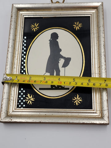 Rare Antique 1930 Pair Of Borghese Framed Silhouette George & Martha  Washington