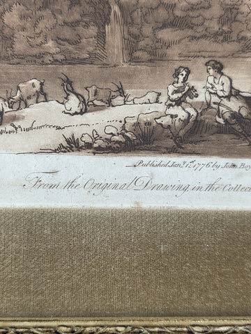 Rare Antique 18th C 1776 Engravings R. Earlom after Claude le Lorrain No. 123.