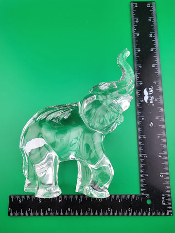 Set Of 2 Waterford Crystal Elephant Paperweights. Mother And Child. VG Cond.