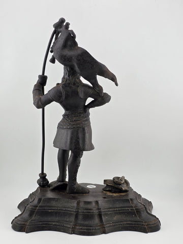 Antique 19thC Bronze Knight Warrior Clock Topper – Medieval St. George Style.
