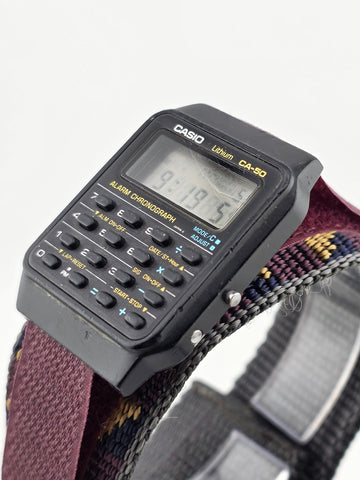 Vintage Casio CA-50 Digital Men's 8-Digit Calculator Dual Time Watch Japan Works