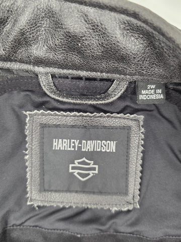 Harley-Davidson® Women's Triple Vent Miss Enthusiast II Leather Jacket Size 2W.