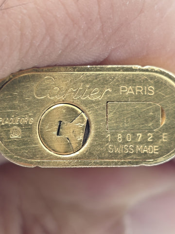 Vintage Cartier Paris Gold Tone Guilloche Flip Top Lighter Swiss Made 18072E