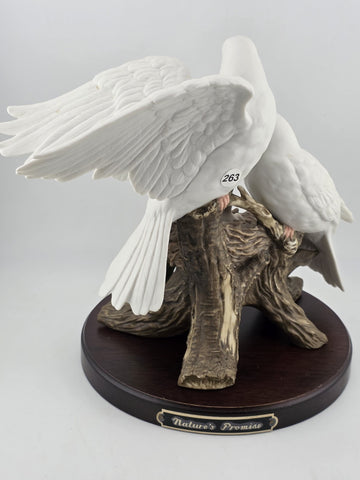HOMCO HOME INTERIORS CLASSIC PORCELAIN "NATURE'S PROMISE" DOVES/FLOWERS/FAMILY