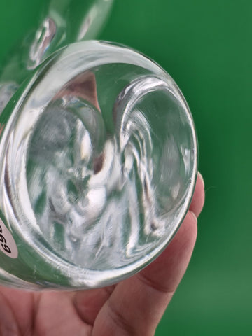 Vintage Mid Century Art Glass Mountain Goat Ram Head Horns Paperweight Figurine