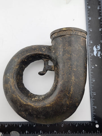 Rare Antique 19th C Round Shape Powder Flask Collectible Ottoman Empire. No Lid