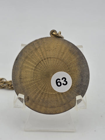 Antique 1921 Morgan Silver Dollar Pendant & 24" Gold Plated chain.