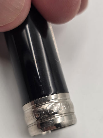 Vtg Montblanc StarWalker Doué Rollerball Pen Black Resin Platinum Metal Germany