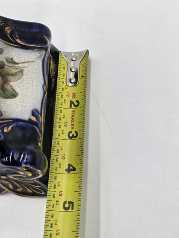 1889 WATERBURY Parlor No.98 Victorian Cobalt Blue Porcelain Ceramic Mantel Clock