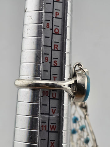 Vintage RB 925 Sterling Silver Turquoise Hand Chain Slave Bracelet Southwestern