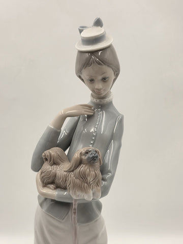 Lladro "Walking with the Puppy Dog" by Jose Roig #4893 Retired Vintage 1974 MINT